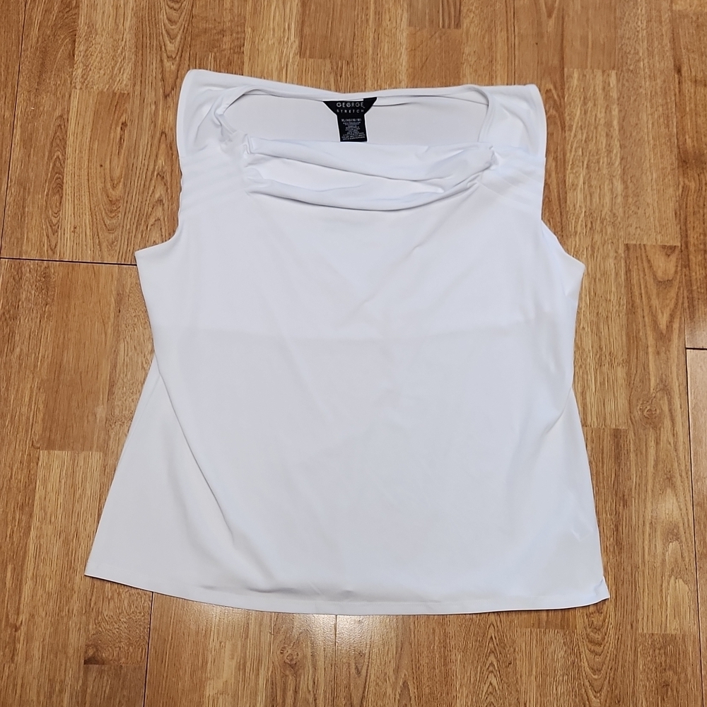 NWT George VTG white sleeveless top sz XL 16/18